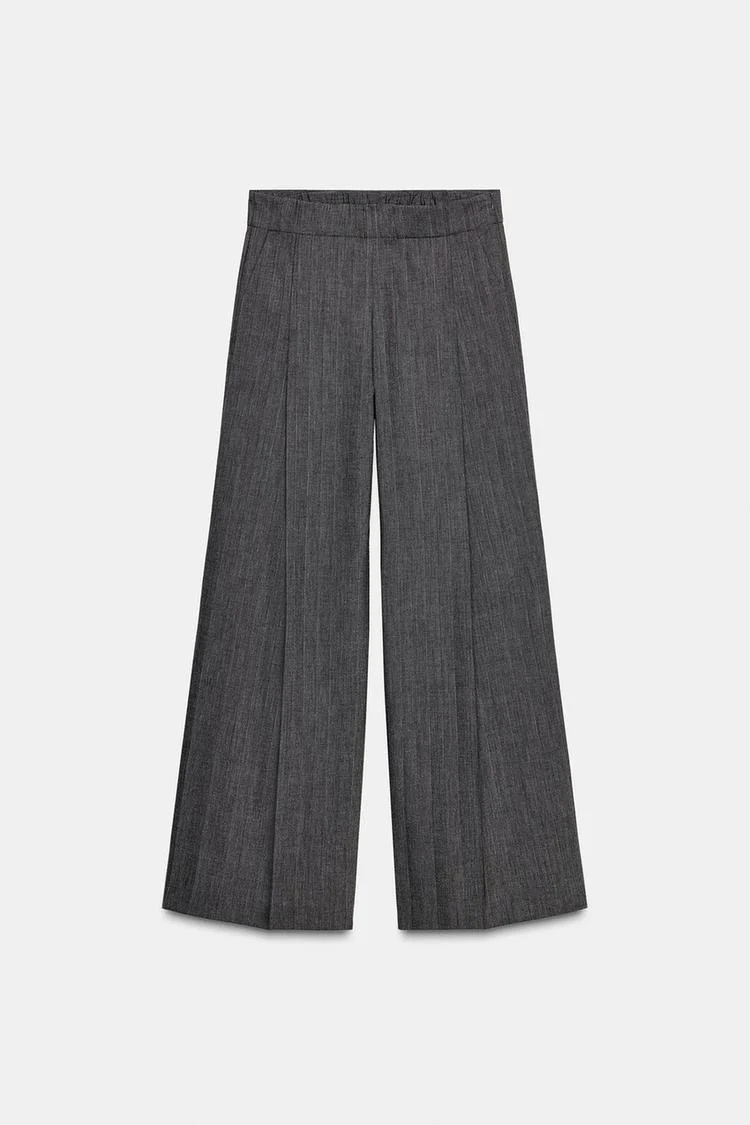 ZW Collection Wool Trouser In Grey Marl