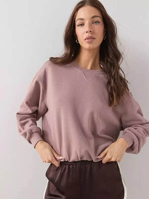 Crew Neck Sweatshirt - Taupe