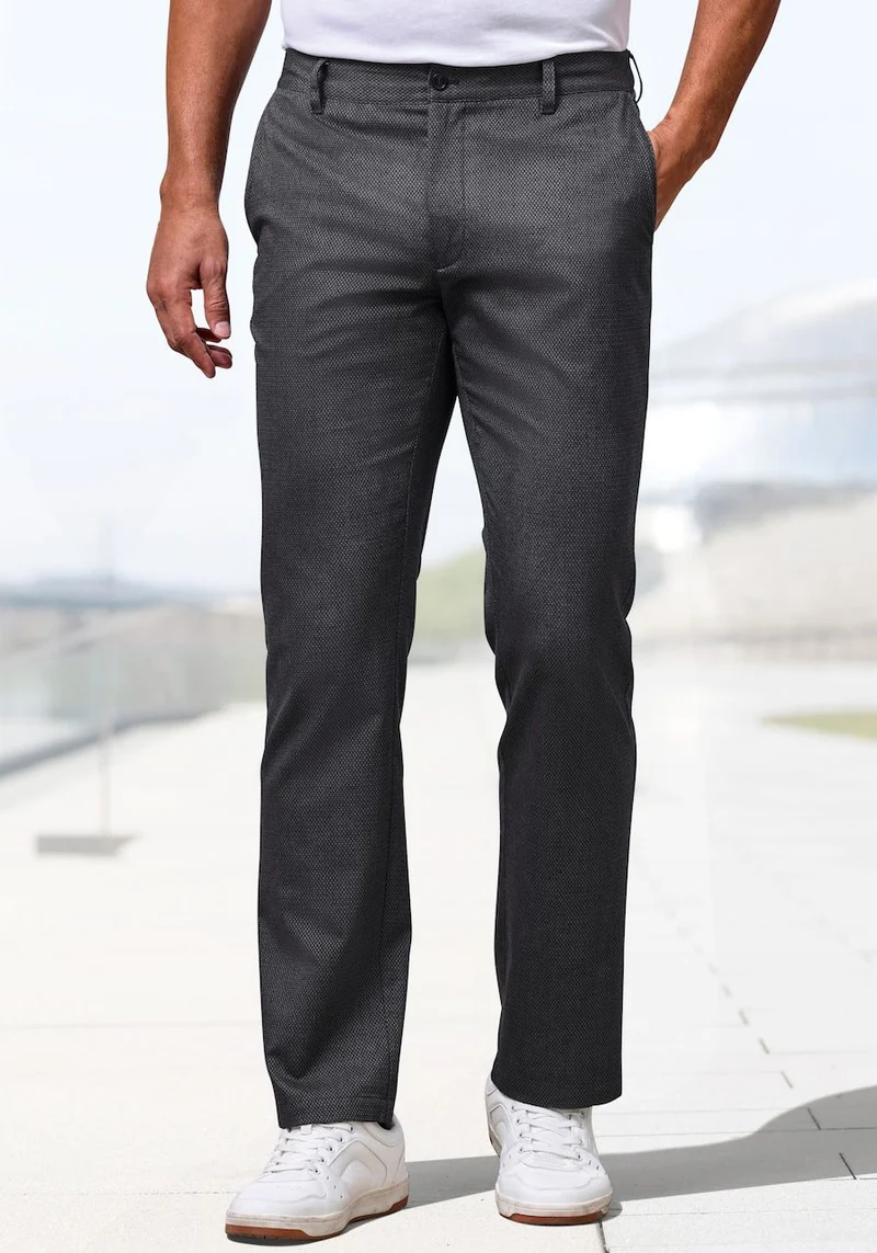 Tailored Tapered Straight Fit Trousers - Charcoal Grey