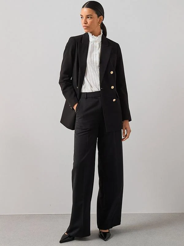 The Very Collection Long Line Military Jacket - Black