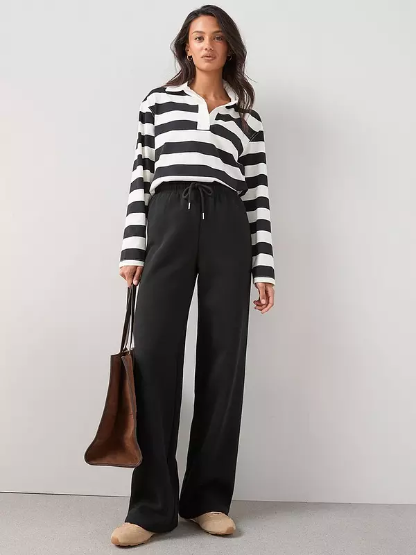 Wide Leg Relaxed Joggers Black