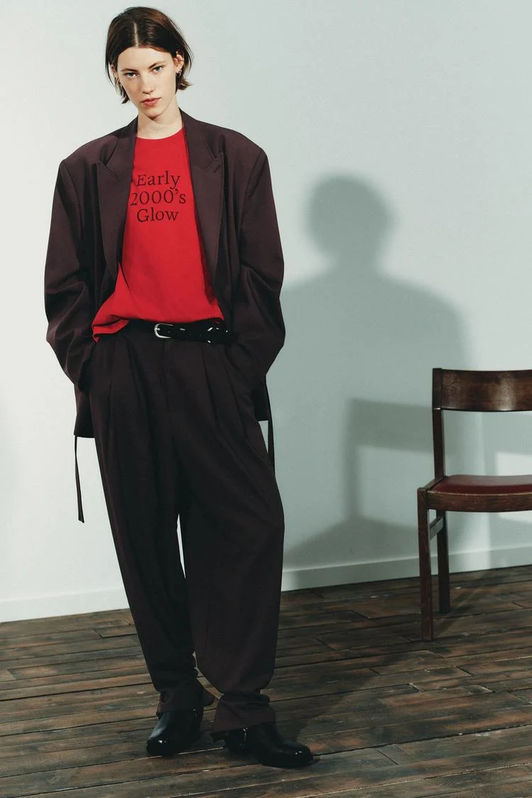 Zara Pleated Trouser With Button Hem