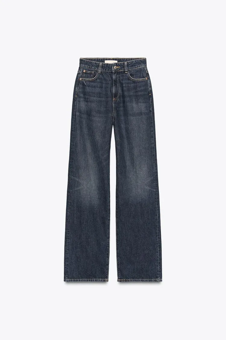 Zara Straight Full Length High Waist Jeans