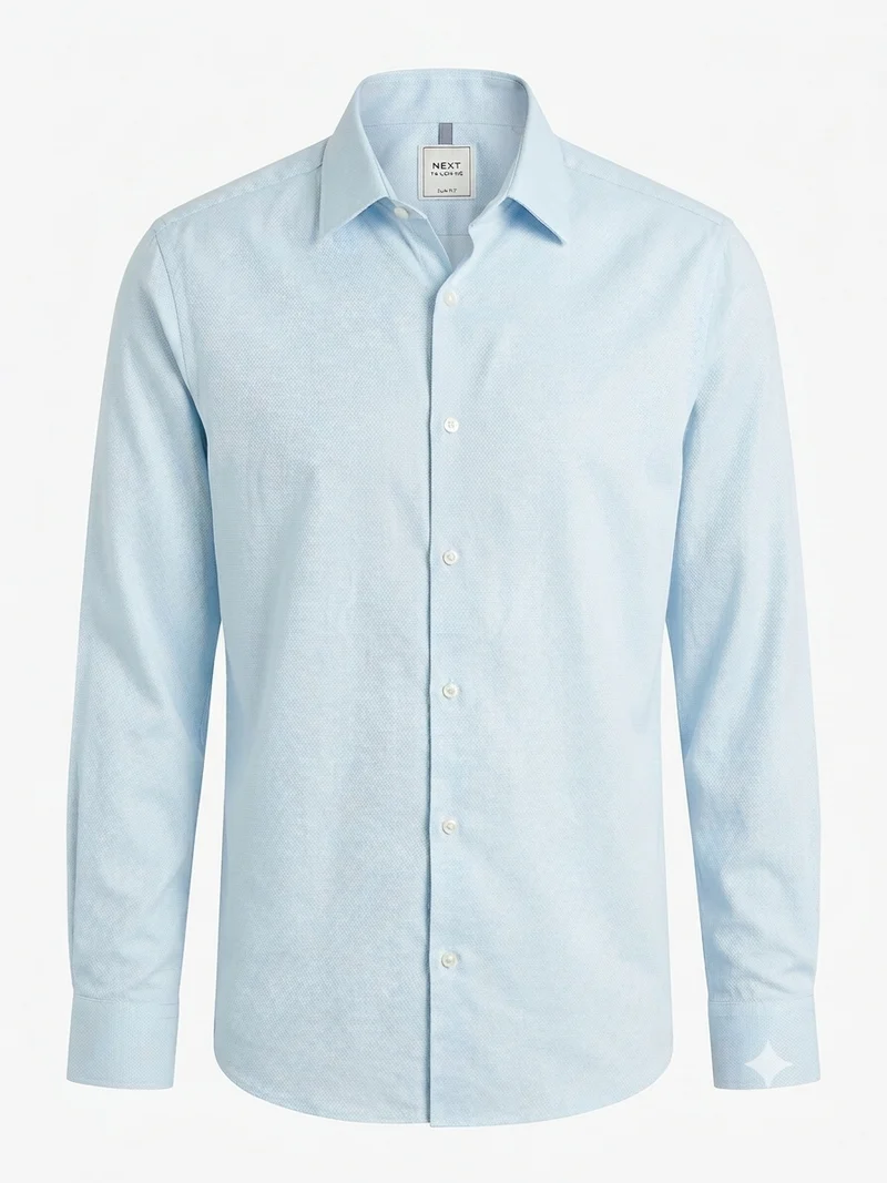 Next Slim Fit Micro-Texture Shirt