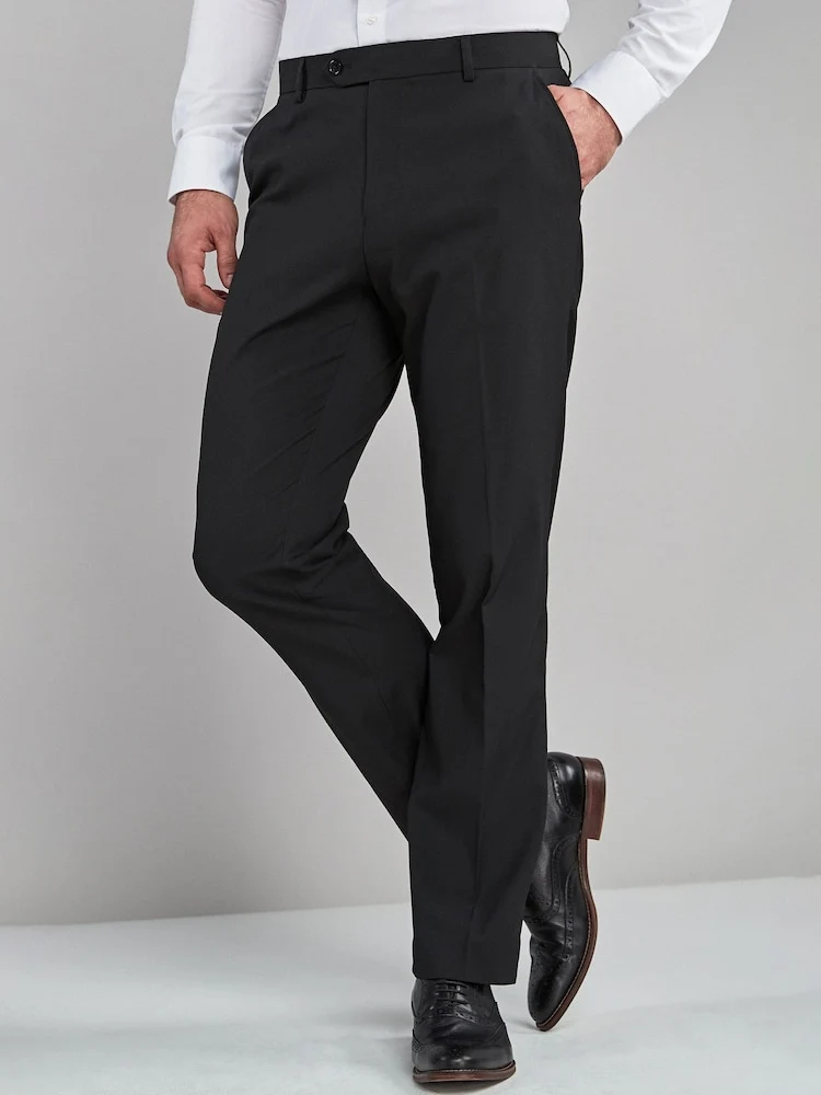 Black Regular Fit Stretch Trousers