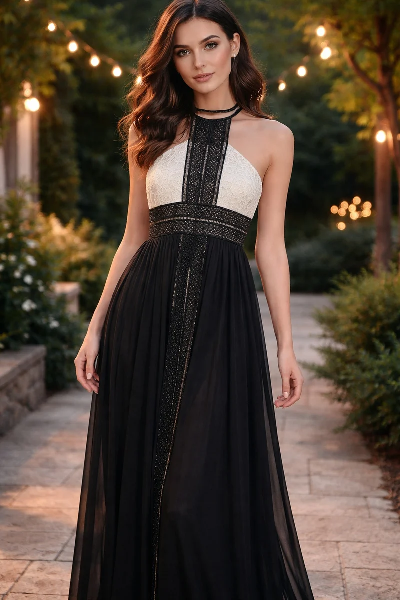 Angeleye Halter Neck Maxi Dress