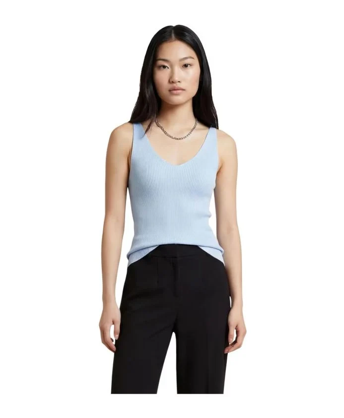 Sleeveless Tank Top With Standard Straps Straight Hem