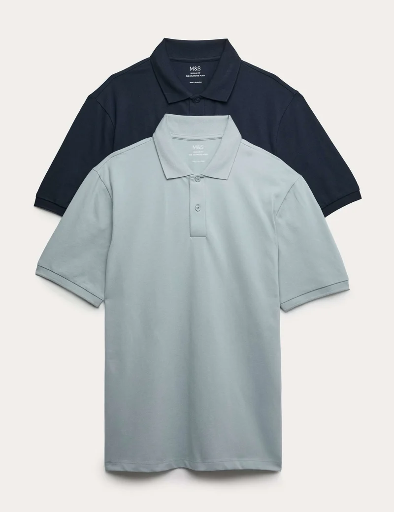 Ultimate 2 Pack Cotton Rich Polo Shirt