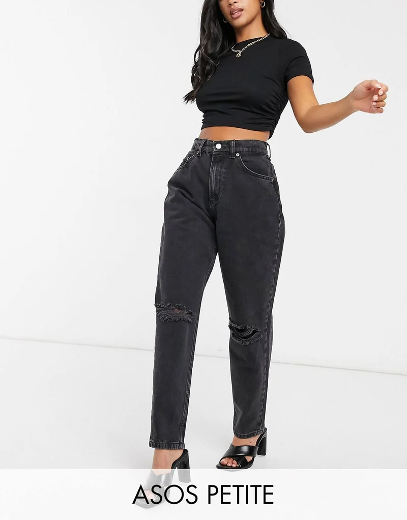 High Rise Original Mom Jeans In Black