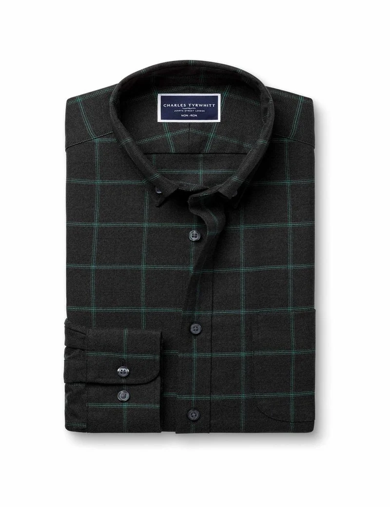 Non-Iron Twill Check Slim Fit Shirt