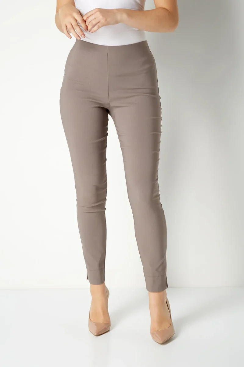 Light Brown Full Length Stretch Trousers