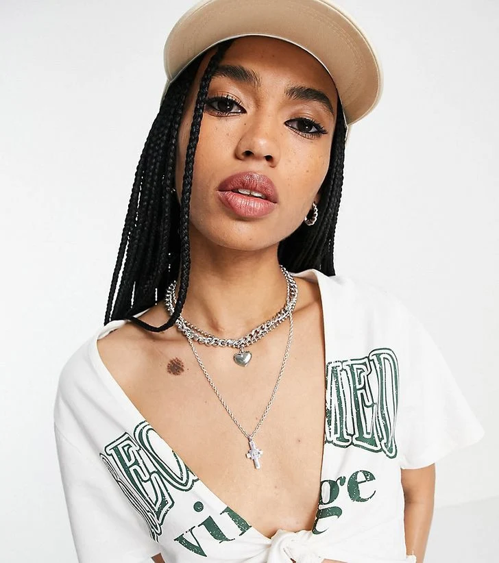 Reclaimed Vintage Inspired Tie Front Varsity T-Shirt - White