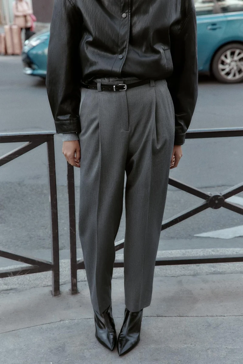 TROUSERS WITH BELT Grey