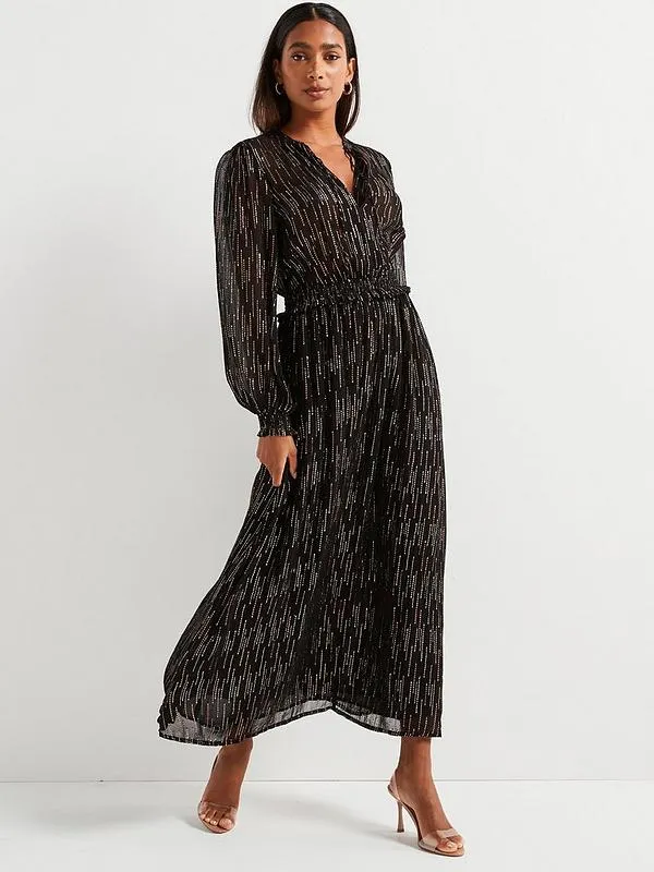 Lurex Midi Dress - Black