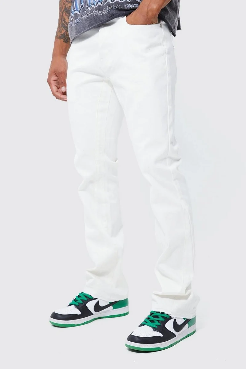 Slim Rigid Flare Jeans White