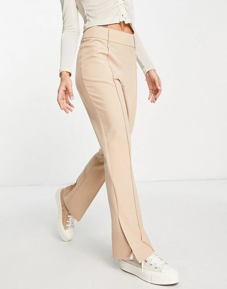 Split Hem Kickflare Trouser In Camel