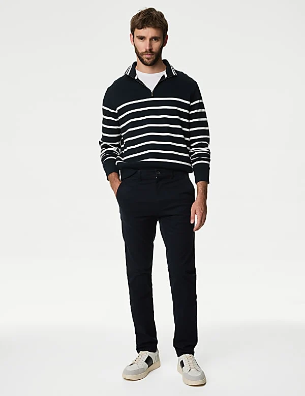 Slim Fit Stretch Chinos Navy