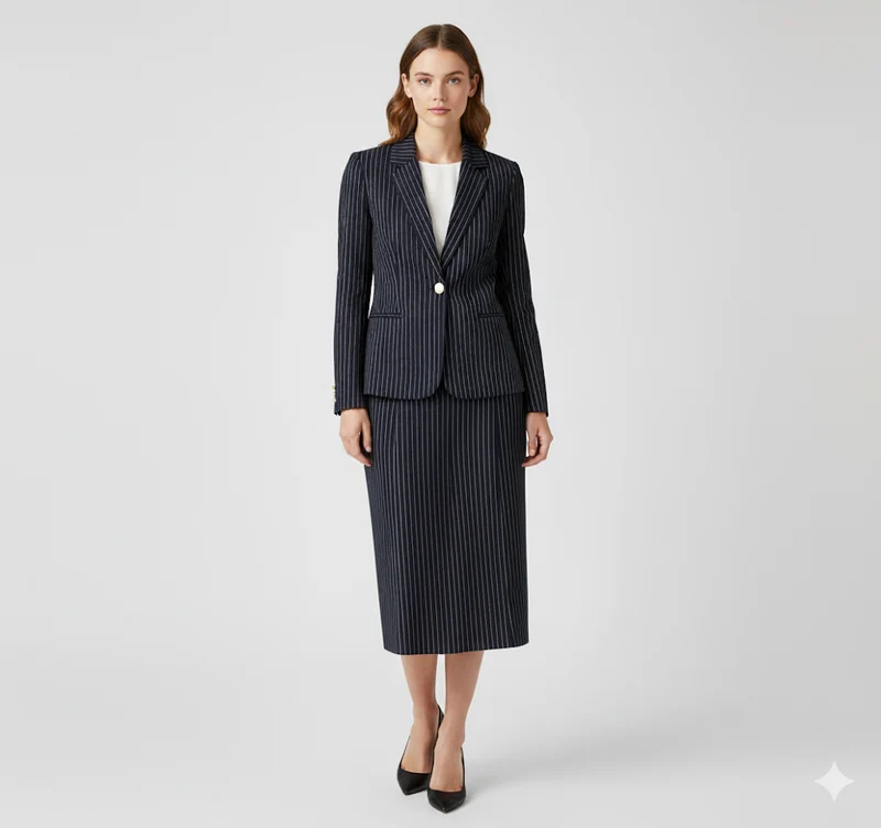 Navy Pinstripe Blazer