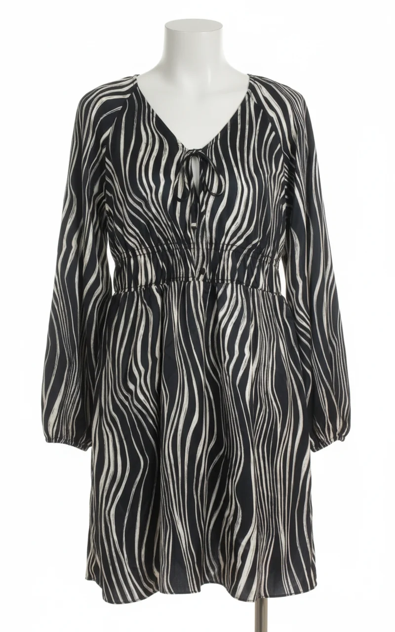 Mono Zebra Print Dress