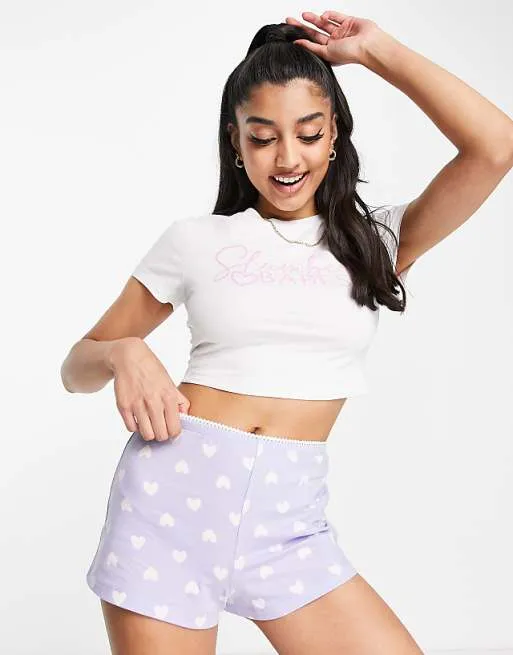 Miss Selfridge top and short pyjama set in multi