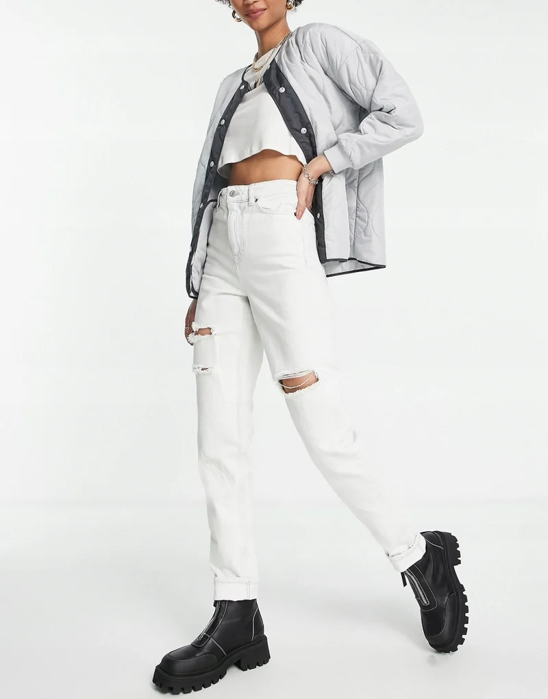 Tall Ripped Mom Jean - Light Blue