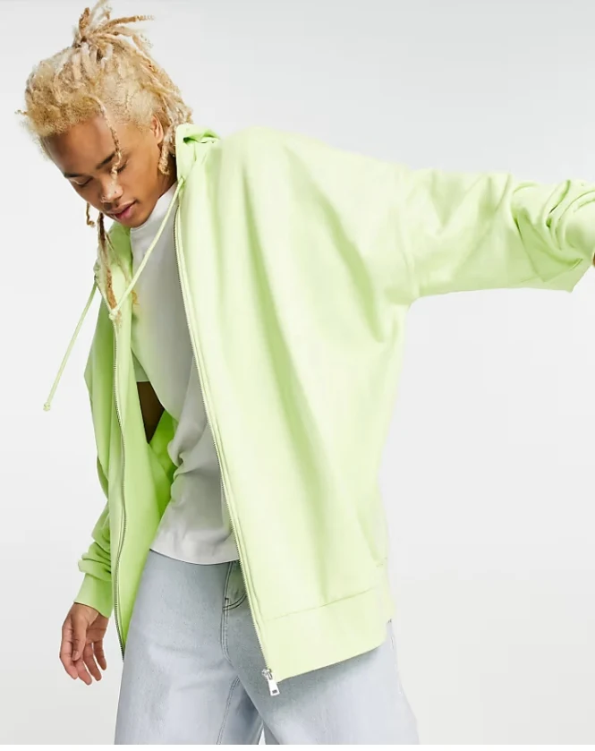 ASOS DESIGN super oversized hoodie in washed neon green
