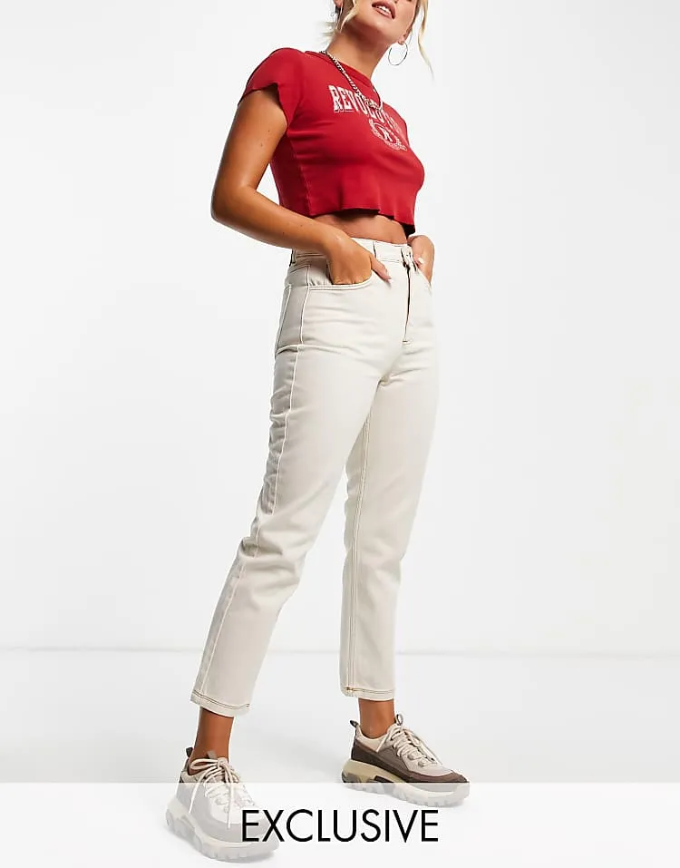 Reclaimed Vintage The '91 Mom Jeans In Ecru Wash