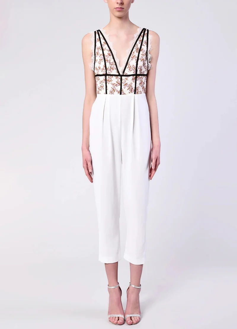 Daisy Lace Plunge Jumpsuit