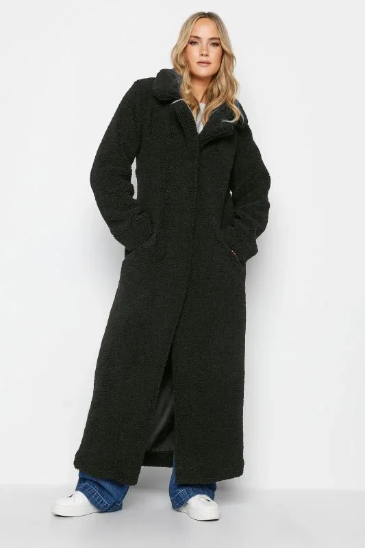 Tall Black Teddy Maxi Coat