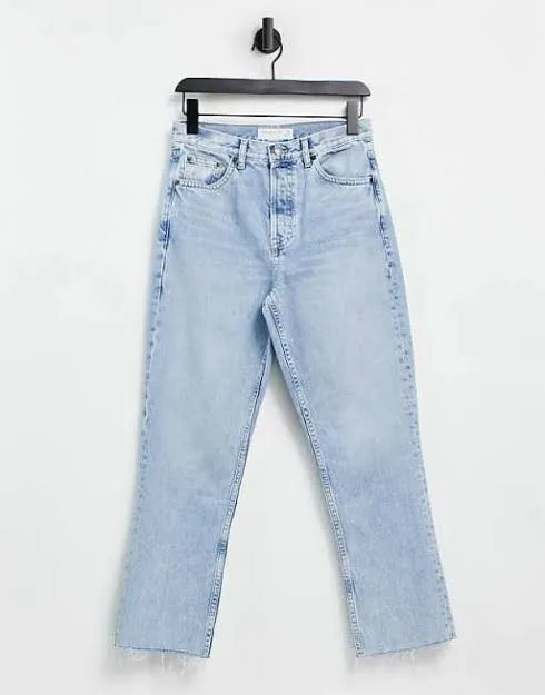 Light Wash Straight Leg Jeans