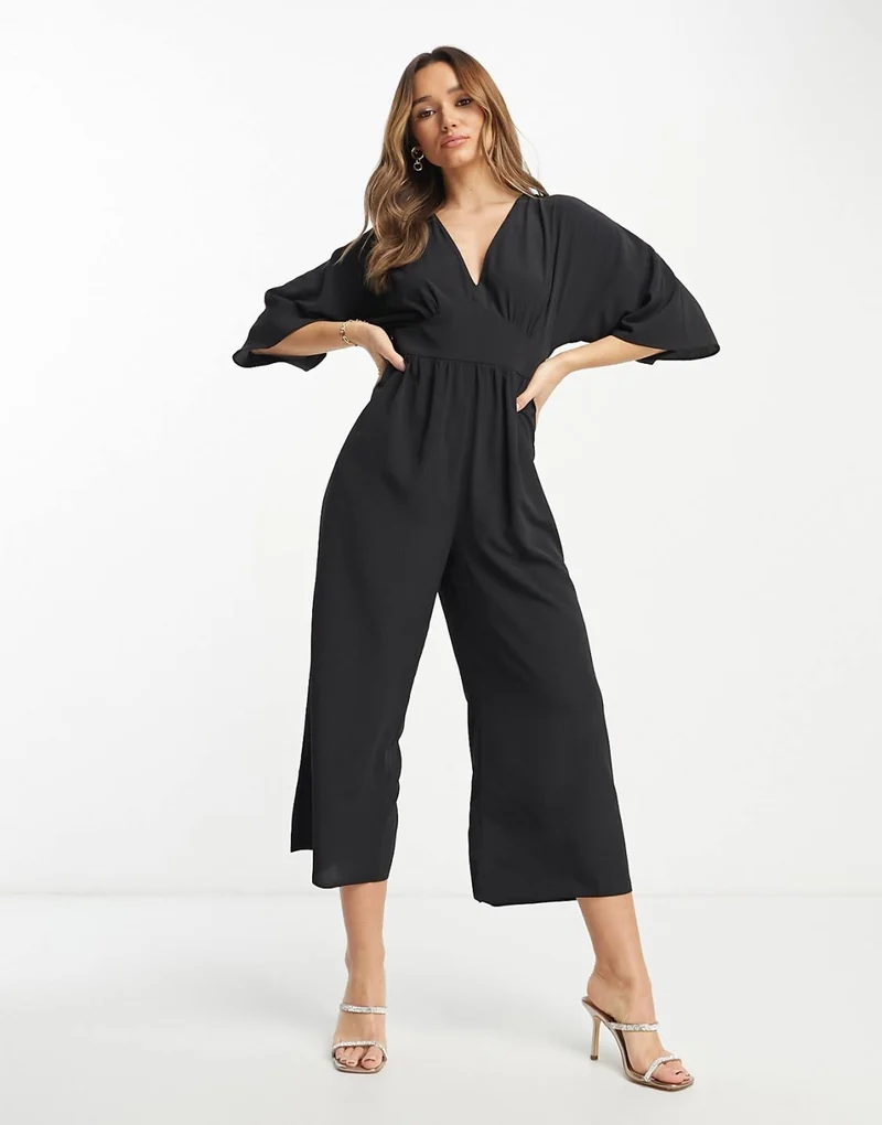 Kimono Culotte Jumpsuit Black