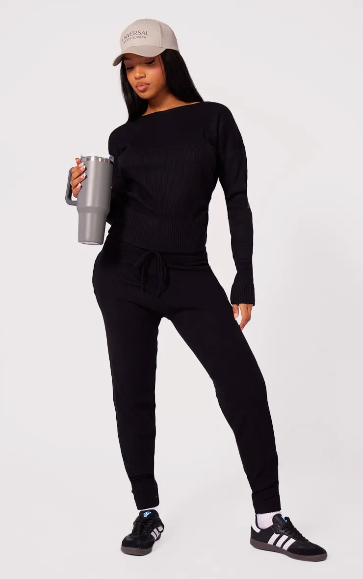 Black Knit Lounge Set