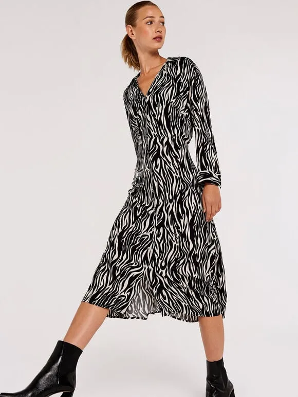 Zebra Print Shirt Dress