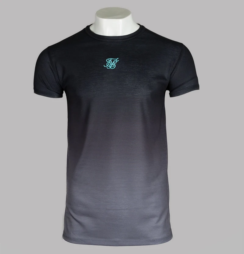 Reverse Collar Box Tee Black Grey