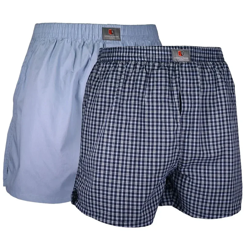 Fathers and Friends boxer shorts 2-pack/ Ljusblå o rutig