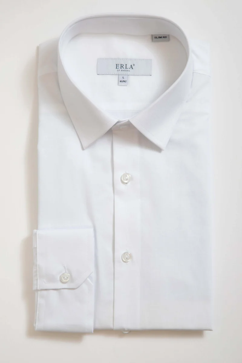 Vit slim fit-skjorta