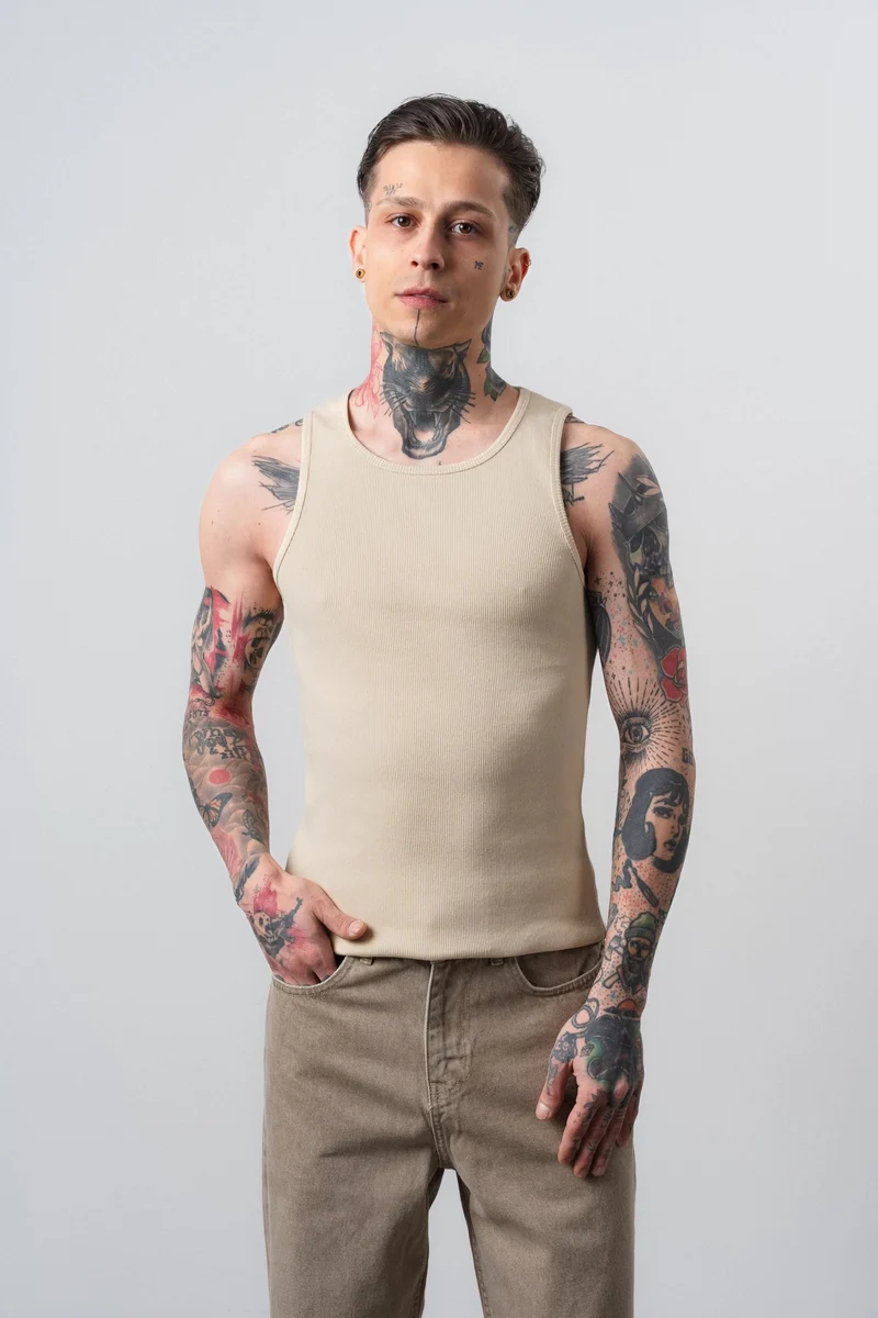 Men's Tank Top, Beige