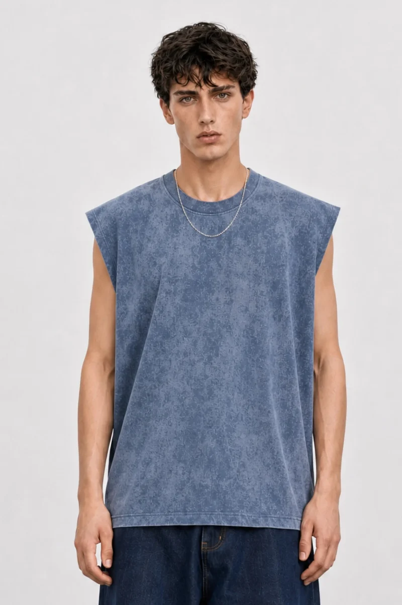 Men's Washed Tank Top Petrol
