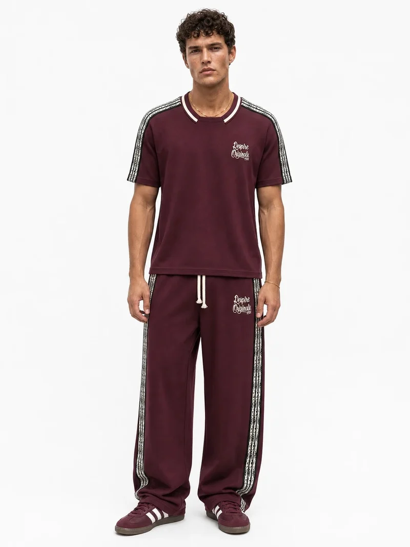 Men's Originals Striped Detail Regular Fit Tracksuit Set Burgundy