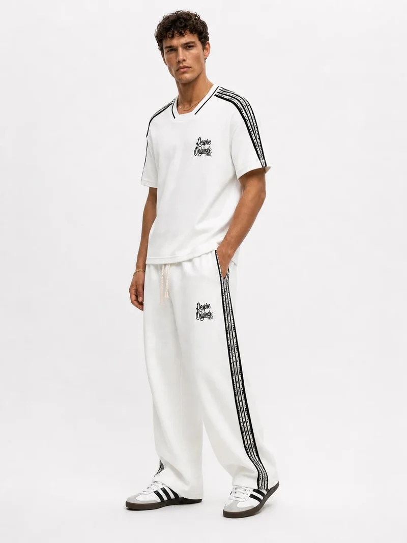 Men's Originals Striped Detail Regular Fit Tracksuit Set Ecru