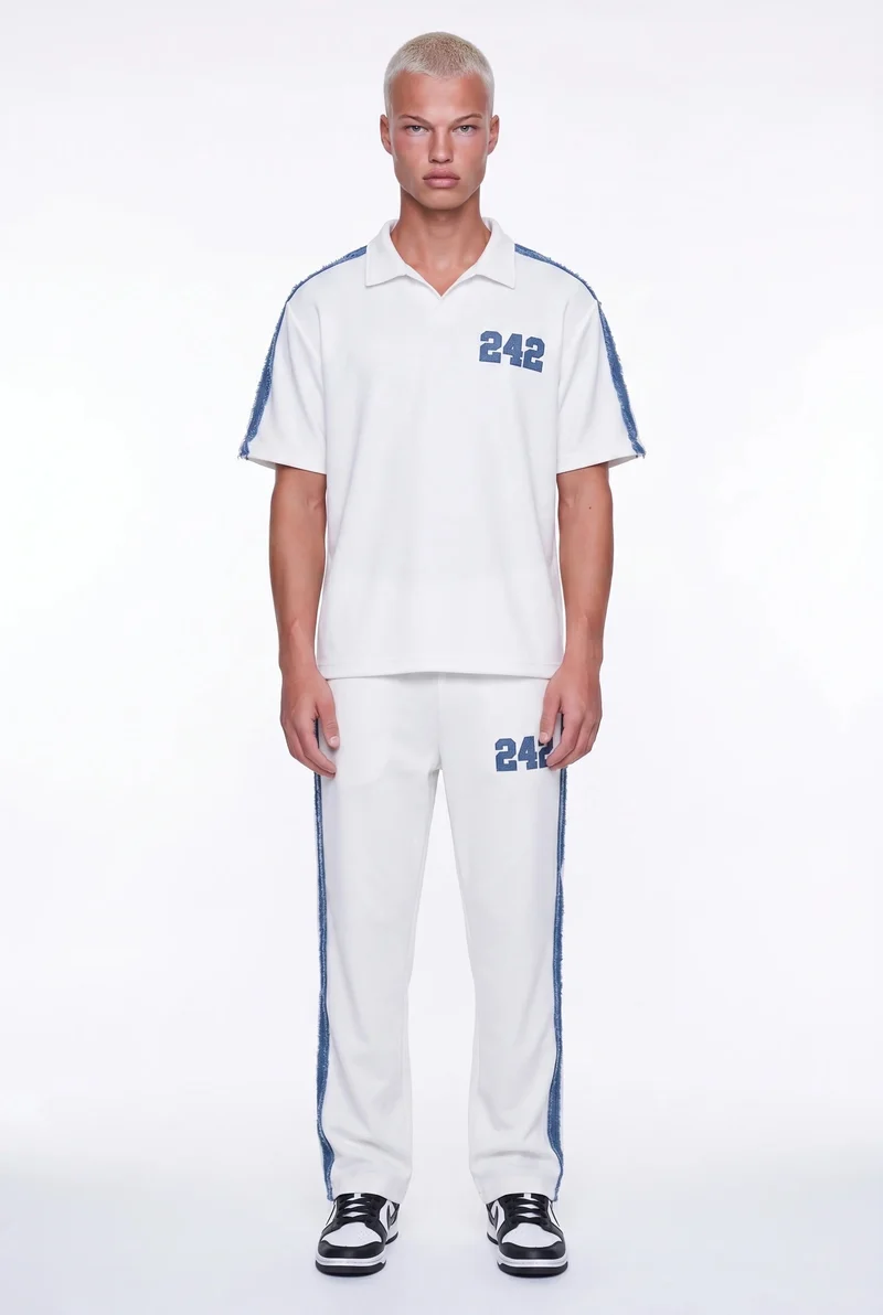 Men's 242 Stripe Detail Regular Fit Tracksuit Set, Ecru