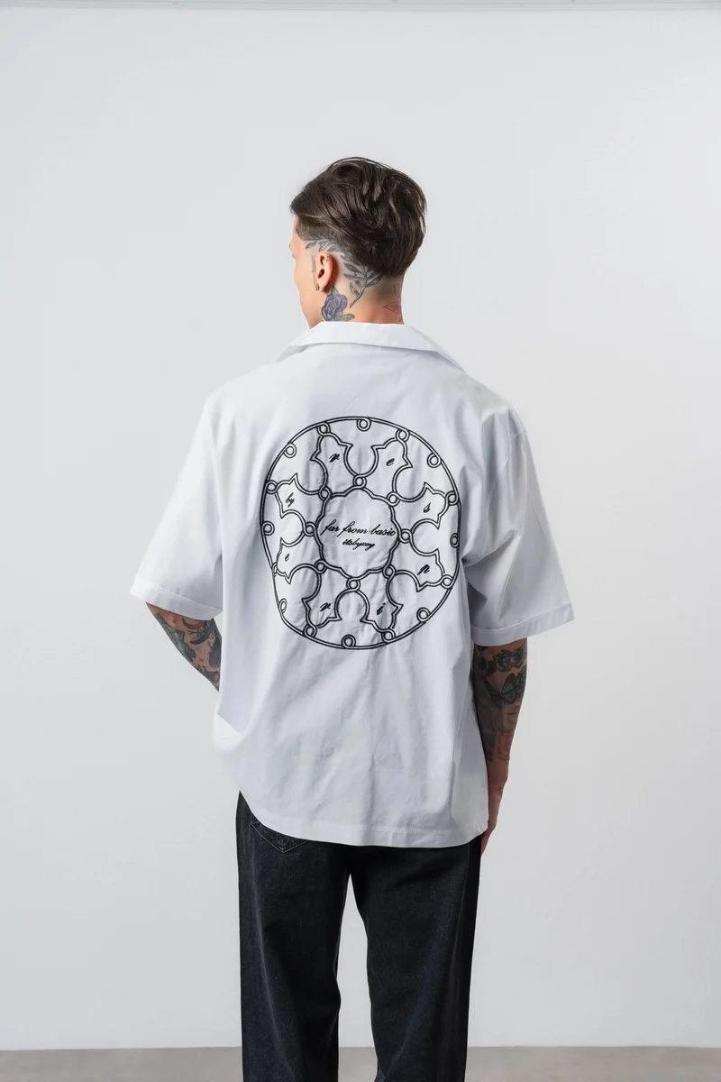 Men's Itsbyzey Embroidered Oversize Shirt White