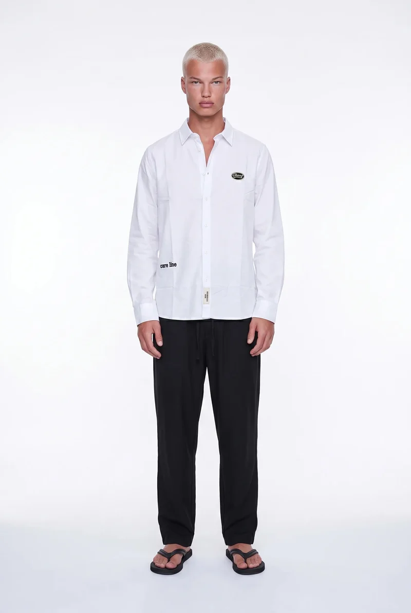 Men's Champion Embroidered Oversize Shirt, White