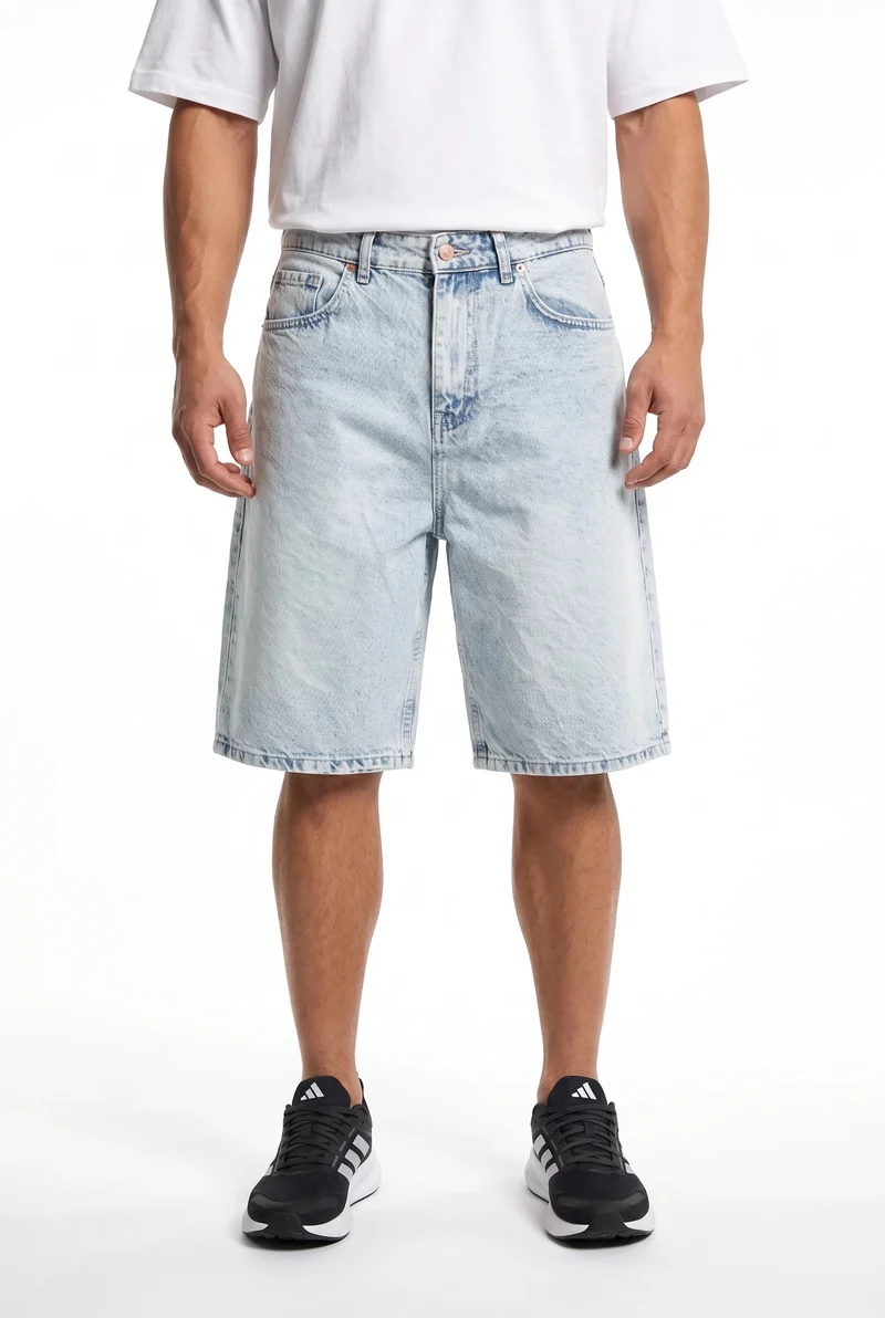 Men's Washed Jean Shorts Ice Blue