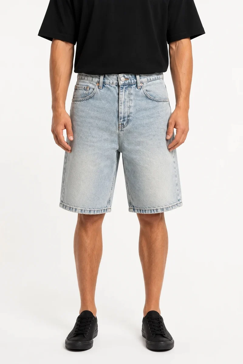 Men's Washed Jean Shorts Light Blue