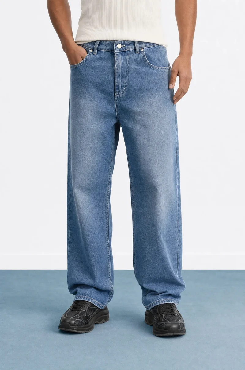 Men's Washed Baggy Pants Gray Tint