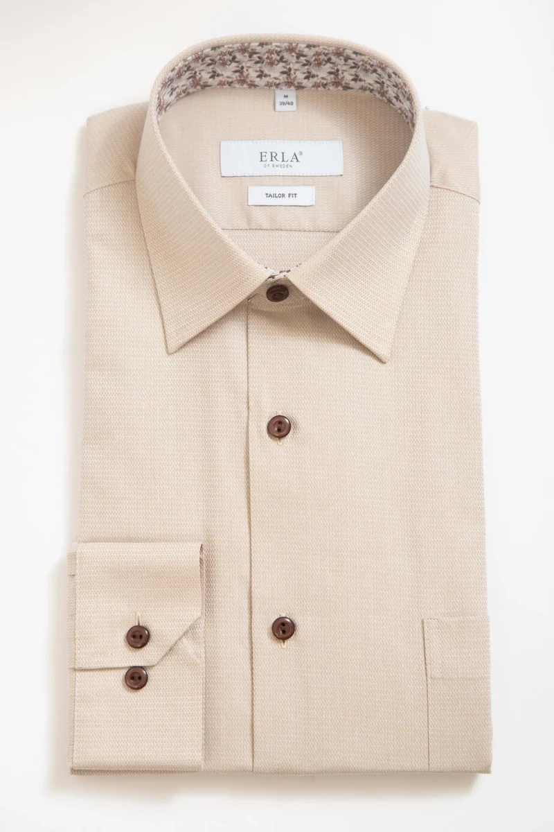 Beige Skjorta med Kontrast