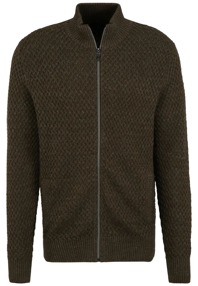 Zip cardigan grön