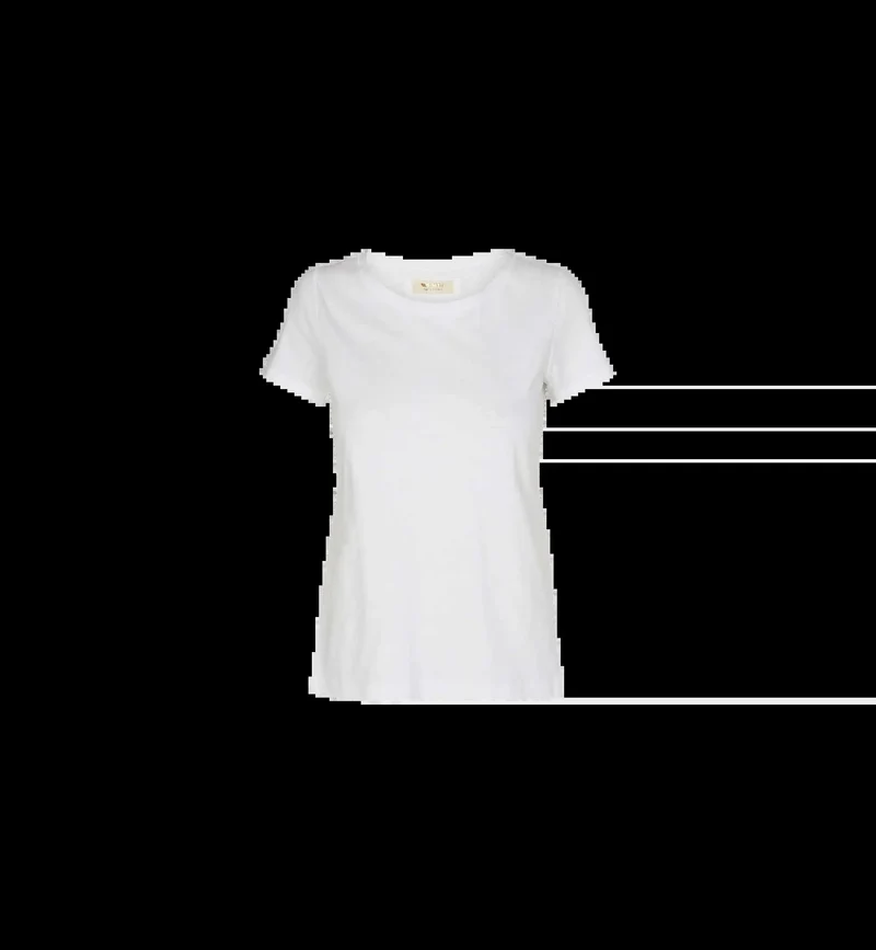 Mos Mosh Arden Organic V-neck Tee / white