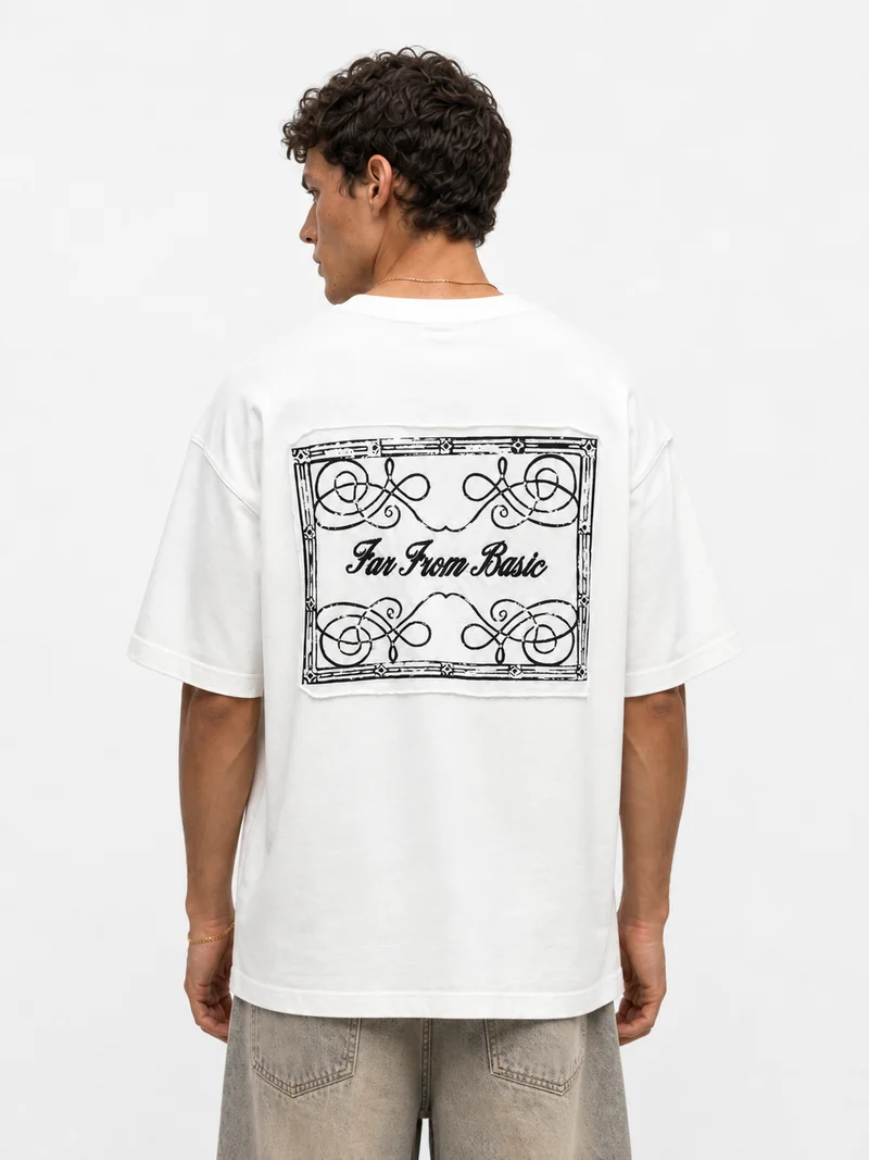 Men's FFB Embroidered Oversize T-Shirt Ecru